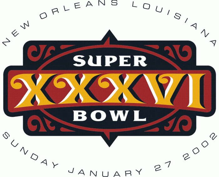 Super Bowl XXXVI Unused Logo vinyl decal